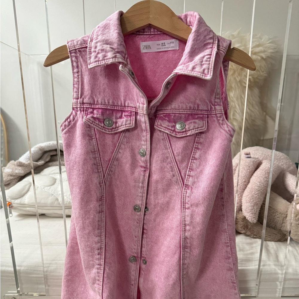Zara pink denim dress